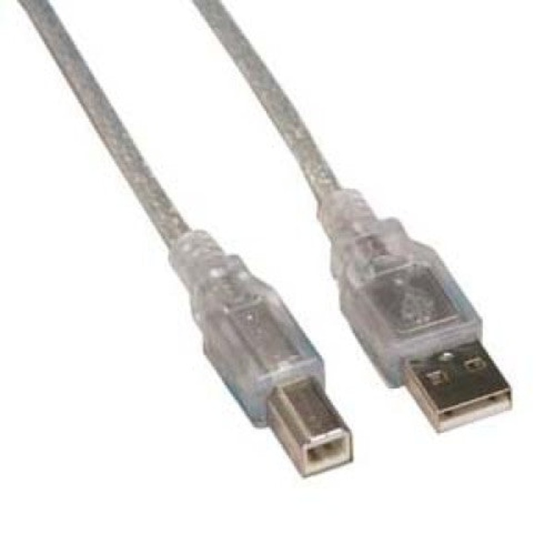 5829 – USB CABLE A-B MALE/MALE 6FT SHD CLEAR SHLD