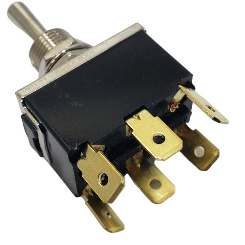 L7A127A3B4H5 – TOGGLE SWITCH MOM 2P2T 15A (ON)- OFF-(ON) 125VAC TH QT 12MM HOLE