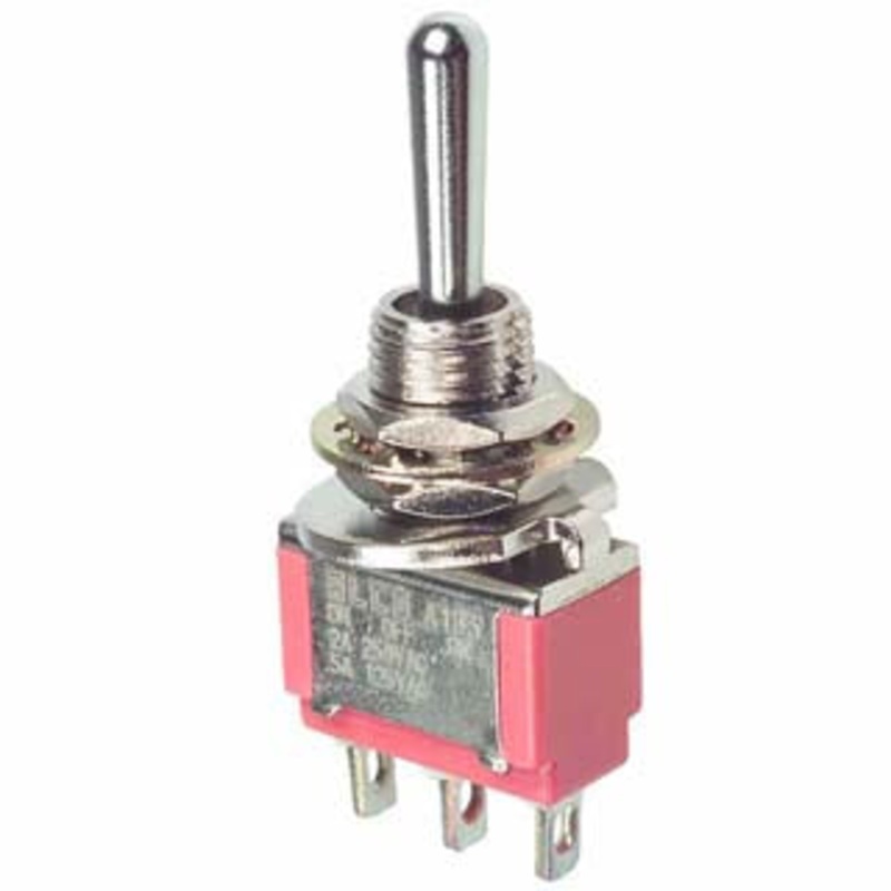 SW1002 – TOGGLE SWITCH 1P2T 6A ON-OFF-ON 125VAC TH SOL 6MM HOLE (50 pcs/pkg)