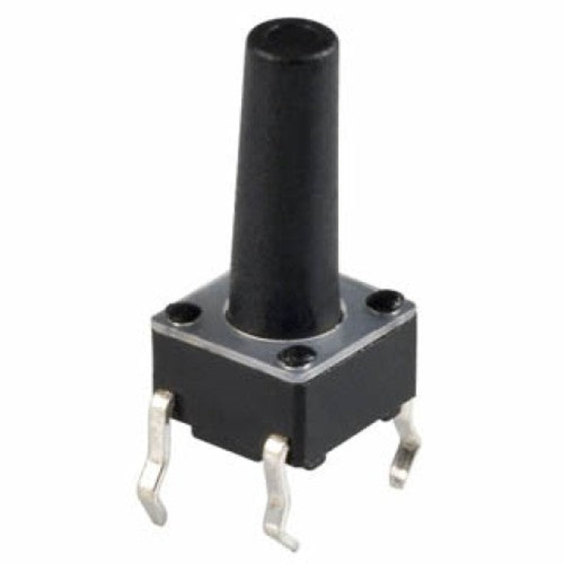 SWTAC-40197 – PUSH SWITCH MOM 1P1T NO PCST SQR 6X6MM ACTUATOR HT 13MM BLK