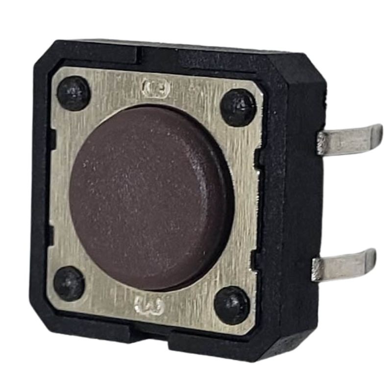 SWTAC-412160 – PUSH SWITCH MOM 1P1T NO PCST SQR 12X12MM ACTUATOR HT 1.2MM BRN