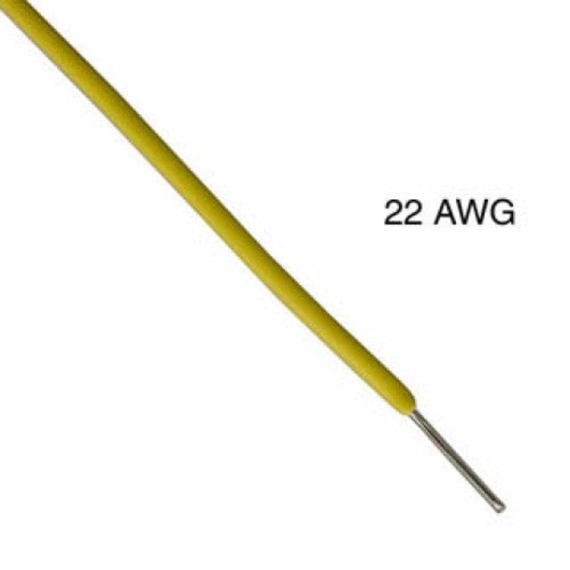 1102201.001T-YEL – WIRE SOLID 22AWG 1000FT YELLOW TR64 TC PVC FT1 300V 105C