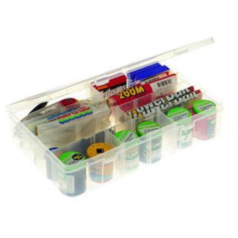 2-3730-05 – COMPONENT BOX 14X875X3IN CLEAR 4-15 ADJUSTABLE COMPARTMENTS