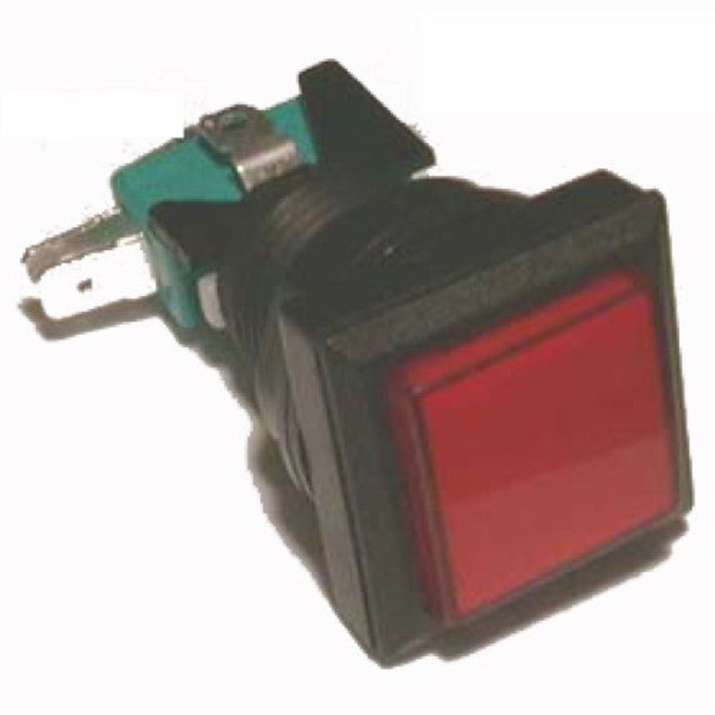 GMSI-5B-SR – PUSH SWITCH LIT MOM RED 1P2T 24 MM NO/NC SQUARE 10A 125/250V QUI