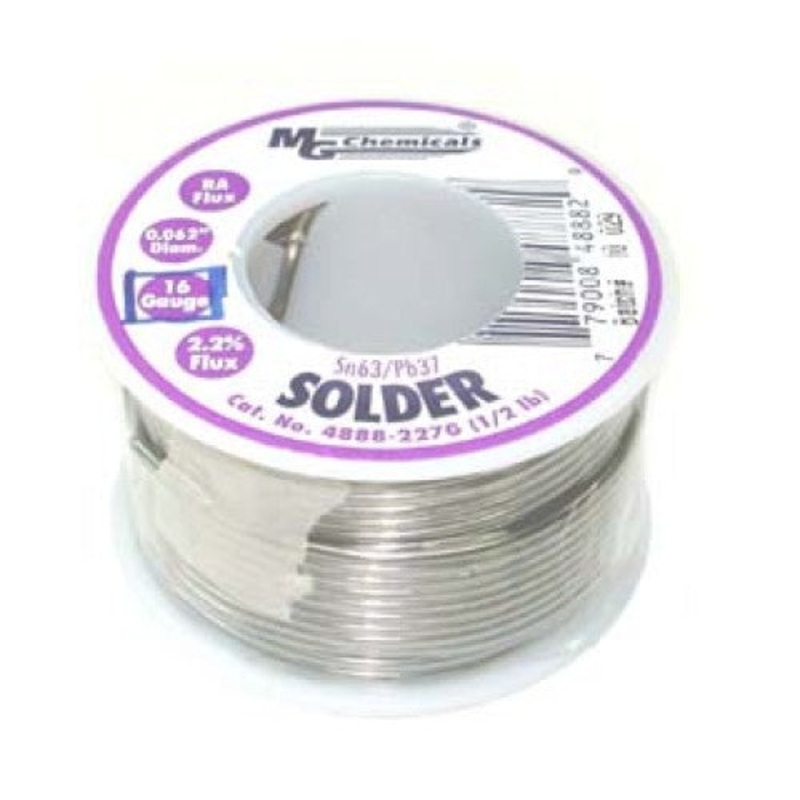 4888-227G – SOLDER WIRE 63/37 REGULAR 1/2LB 16AWG 0.062IN RA CORE