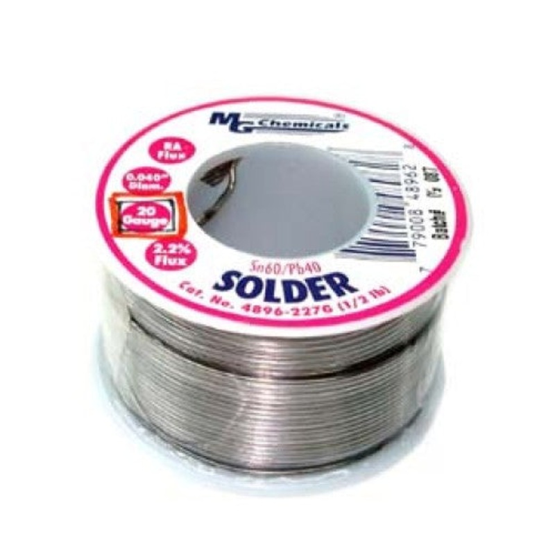4896-227G – SOLDER WIRE 60/40 REGULAR 1/2LB 20AWG 0.04IN RA CORE
