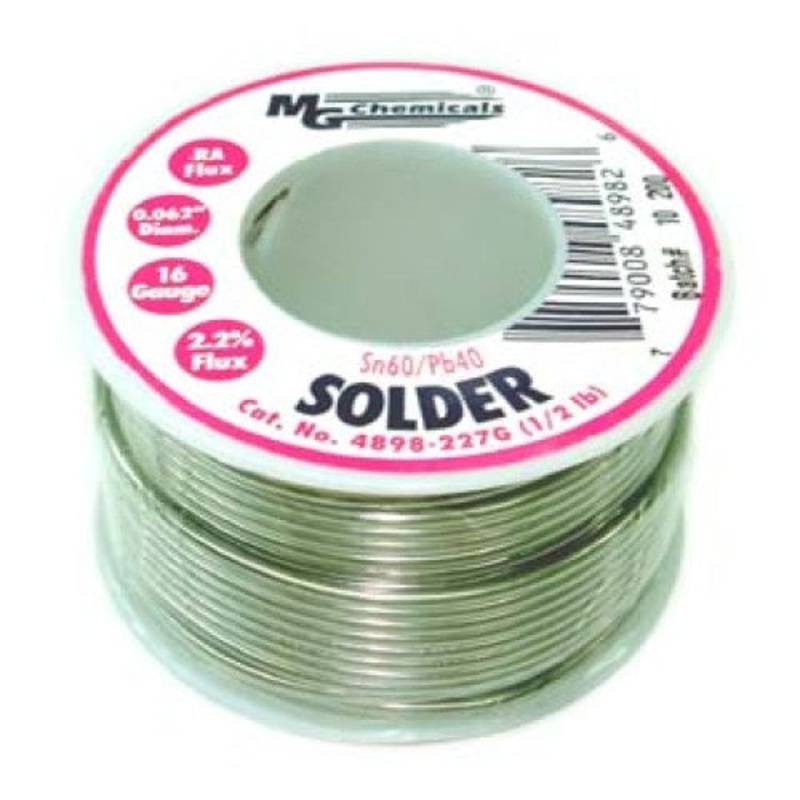 4898-227G – SOLDER WIRE 60/40 REGULAR 1/2LB 16AWG 0.062IN RA CORE