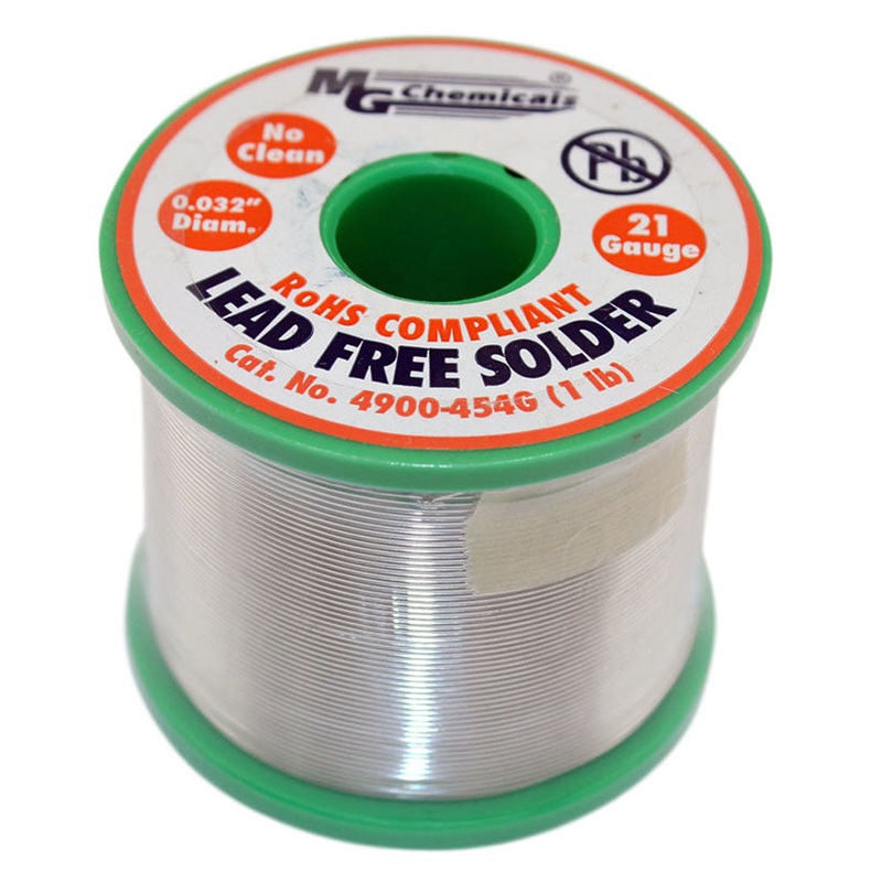 4900-454G – SOLDER WIRE LEAD FREE 1LB 21AWG  0.032IN SN96.3 AG3 CU0.7