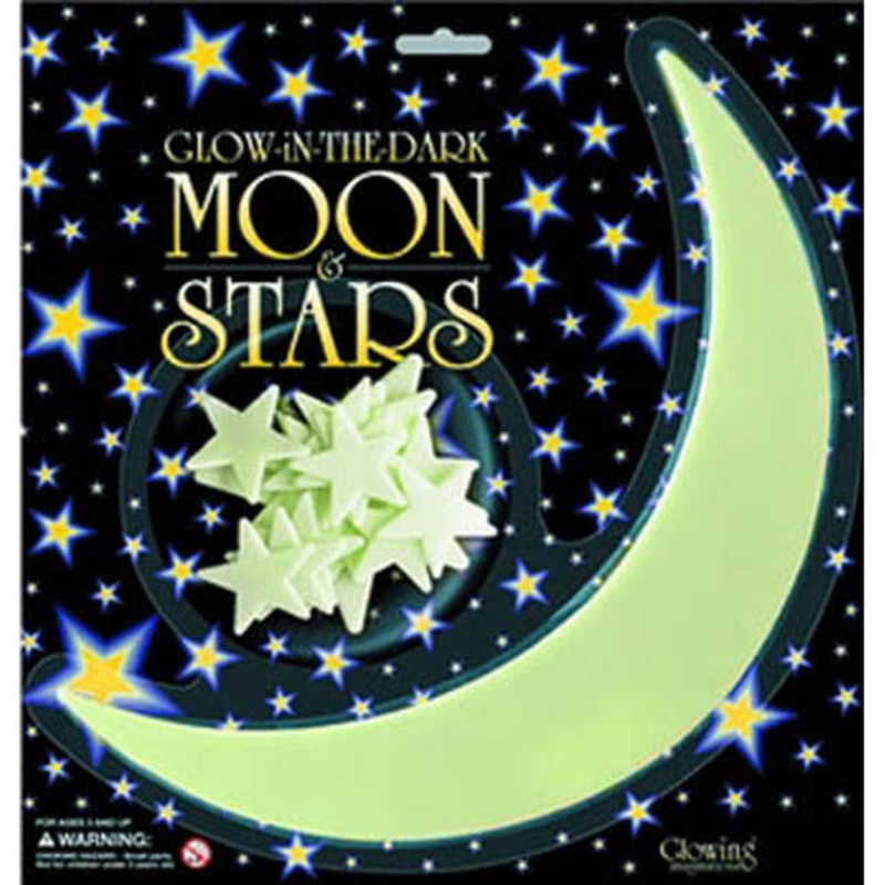 P5215B – GLOW-IN-THE-DARK MOON AND STARS