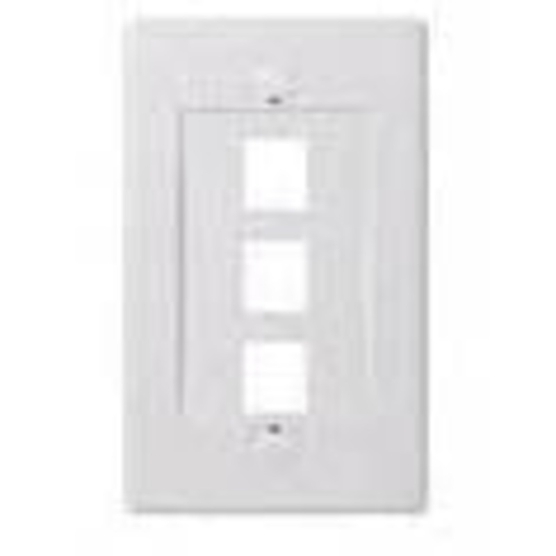 J317A-V3 WH – WALL PLATE 3PORT WHITE DESIGN  (10 pcs/pkg)