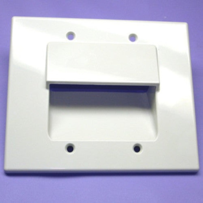 01610 – WALL PLATE FOR BULK CABLE DUAL WHITE HOLE DIA:1-1/4X2-1/2IN