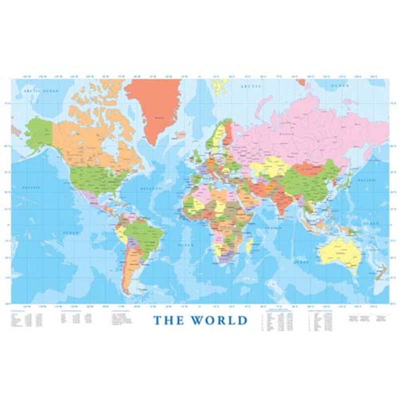 2400-1271 – MAP OF THE WORLD POSTER 36X24 IN
