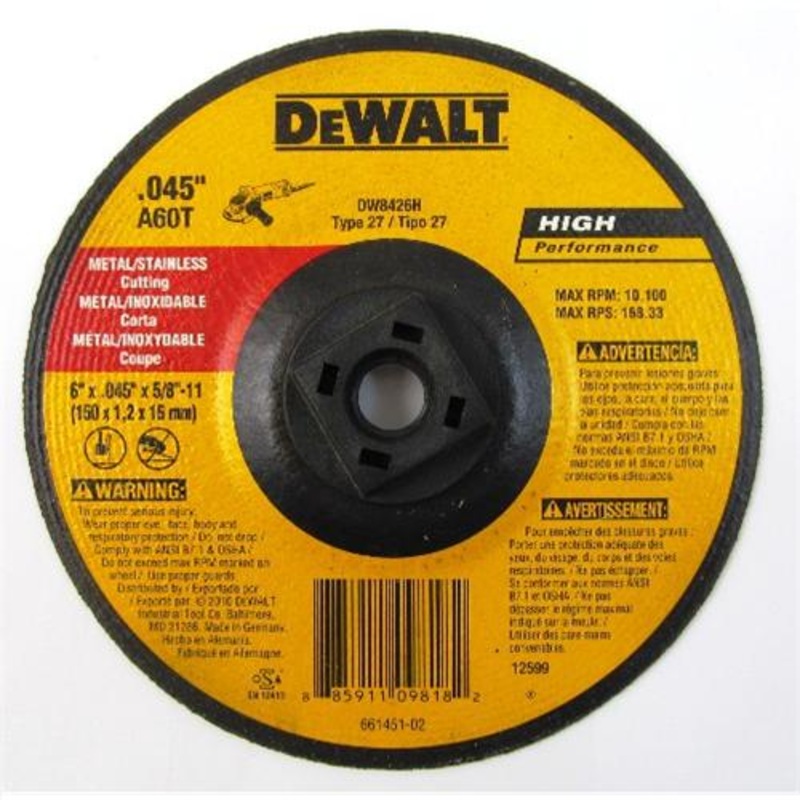 DW8426H – CUTTER CIRCULAR METAL 6INCH THICK .045IN ARBOR HOLE:5/8-11IN