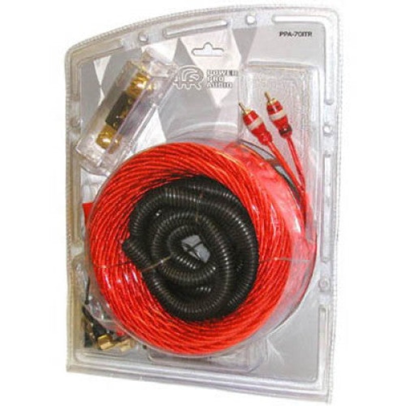 PPA-701TR – CAR AUDIO KIT 0AWG 2500W 16FT 10AWG SPKR CABLE AND WIRING KIT