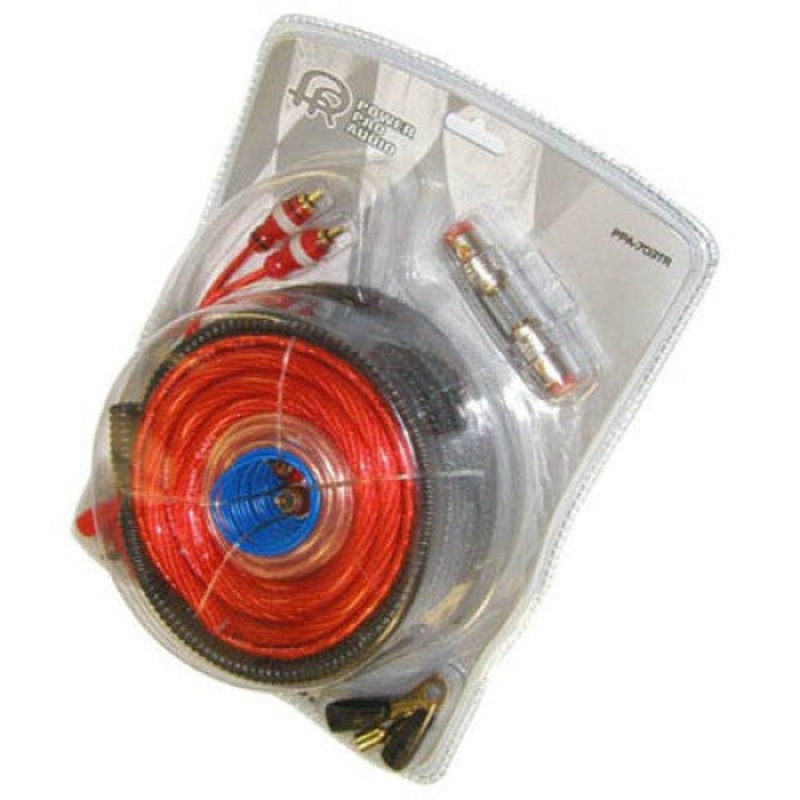 PPA702 – CAR AUDIO KIT 8AWG 1000W 16FT 12AWG SPKR CABLE AND WIRING KIT