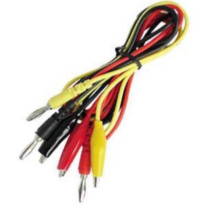 TLM3 – TEST LEAD SET W/ALLIGATOR CLIPS 3FT RED BLK AND YEL LEADS