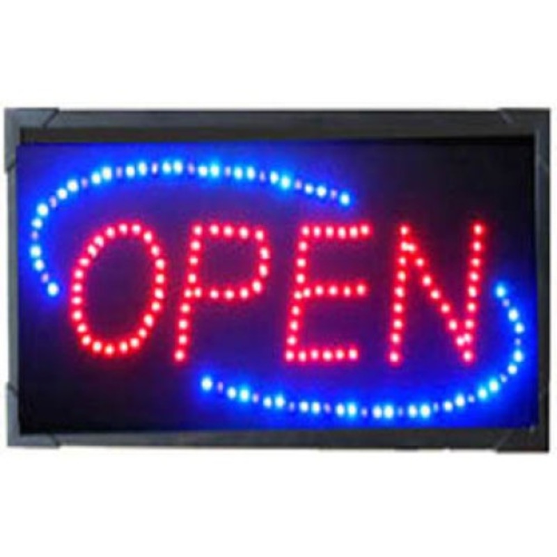 V8M310 – OPEN SIGN LED 19X10IN FLASH OR NO FLASH MULTI COLOR ALPHABETS