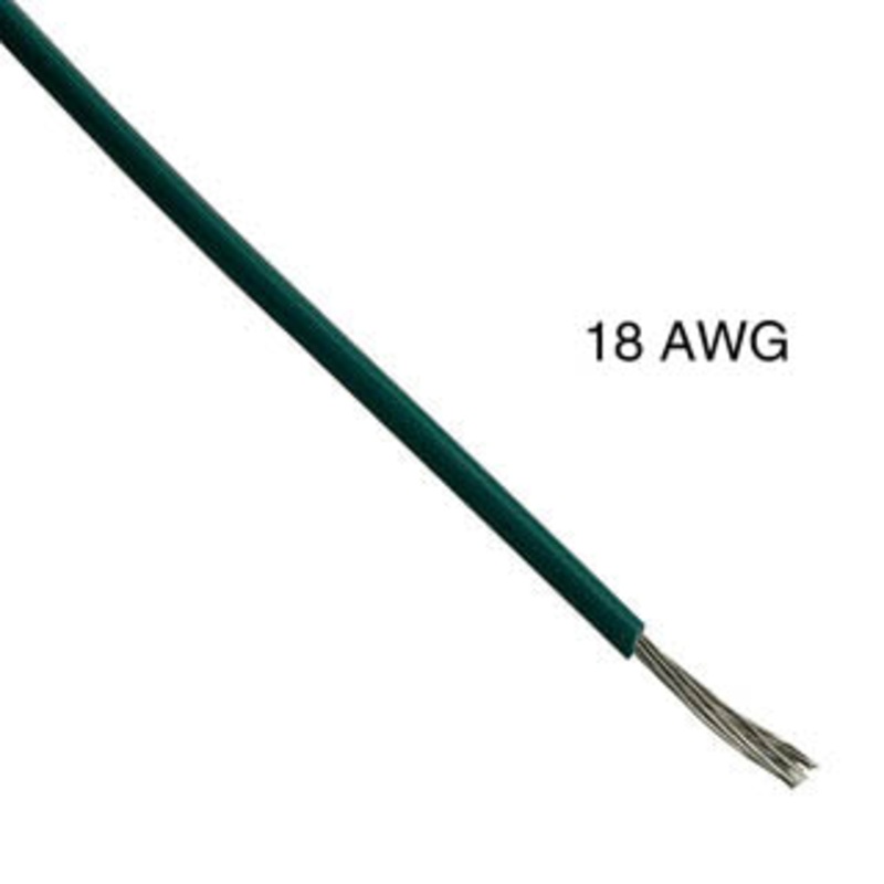 WAA-2315A – WIRE STRANDED 18AWG 100FT GREEN TC PVC FT1 300V 105C