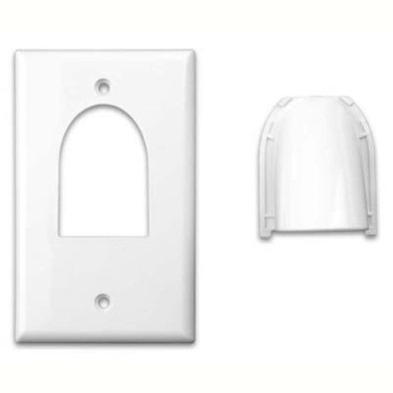 120614 – WALL PLATE FOR BULK CABLE WHITE REVERSIBLE DESIGN