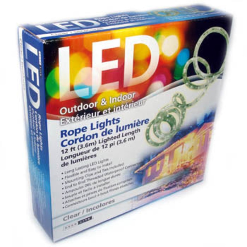 33411-CLR – LED ROPE LIGHT DECORATIVE COOL WHITE 12FT OUTDOOR/INDOOR