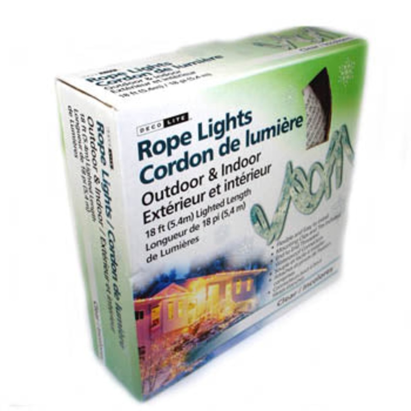 33412-CLR – ROPE LIGHT DECORATIVE BULB CLEAR 18FT INDOOR/OUTDOOR