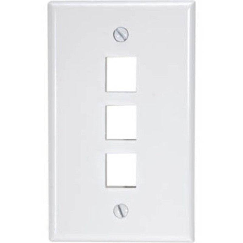 AGK-122E – WALL PLATE 3PORT WHITE PLAIN