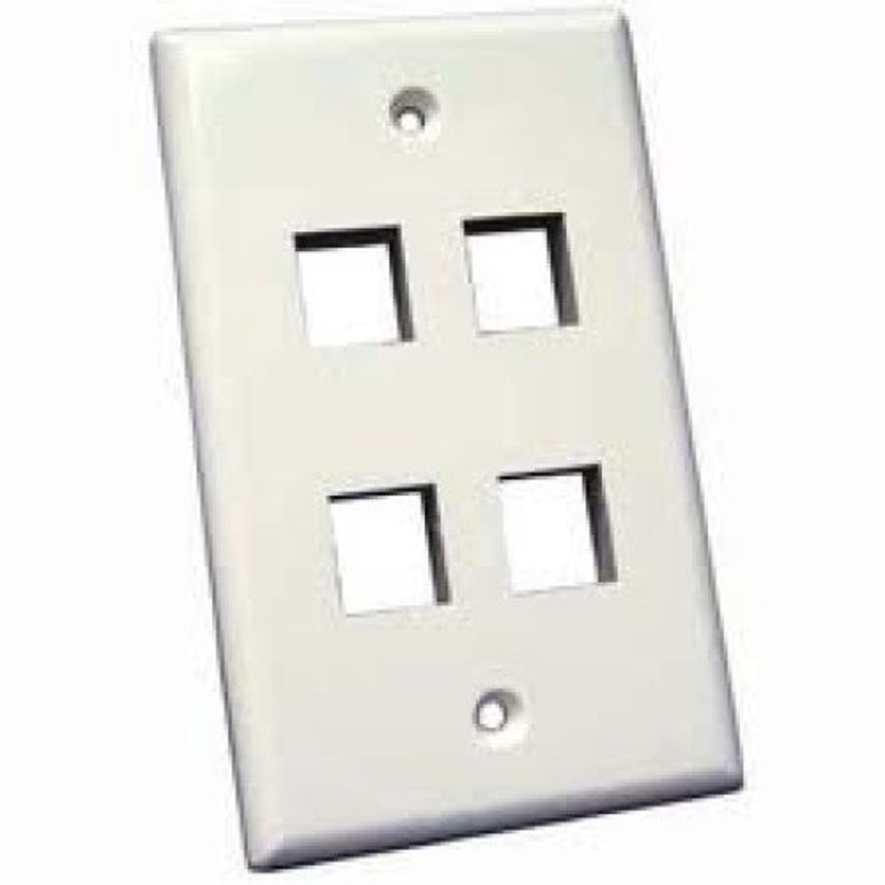 AGK-132E – WALL PLATE 4PORT WHITE PLAIN