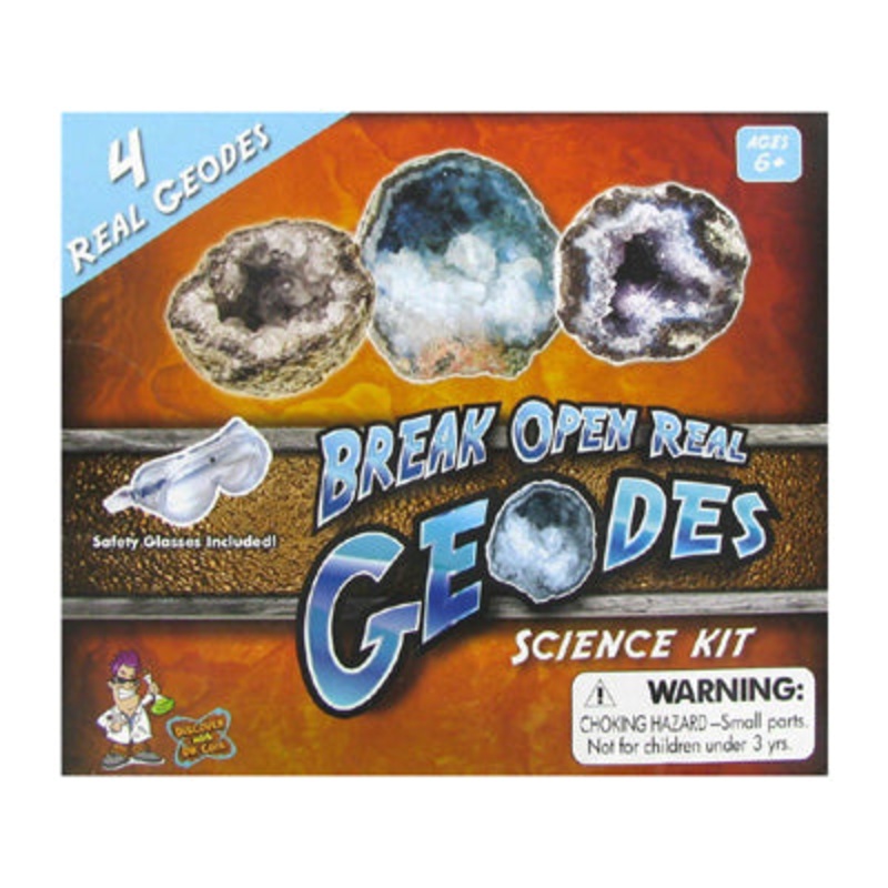 DCSGEO4 – BREAK OPEN REAL GEODES SCIENCE KIT WITH 4 REAL GEODES