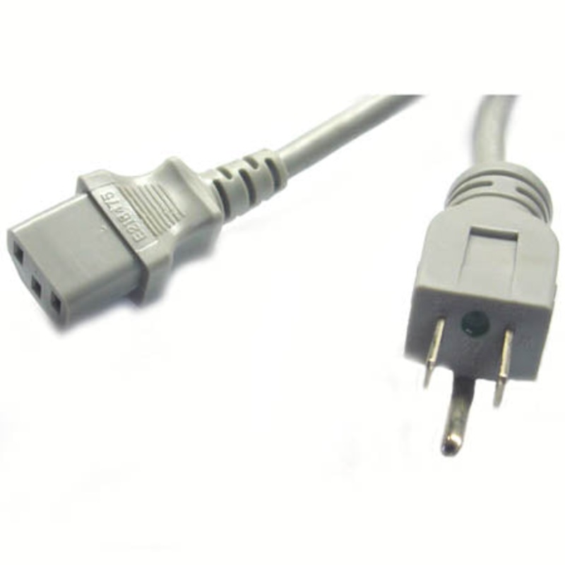 PYEW-1577AA – INST CORD 3/18 10FT HOSPITAL GR RND SJT GRAY PL 5-15P TO FEM C13