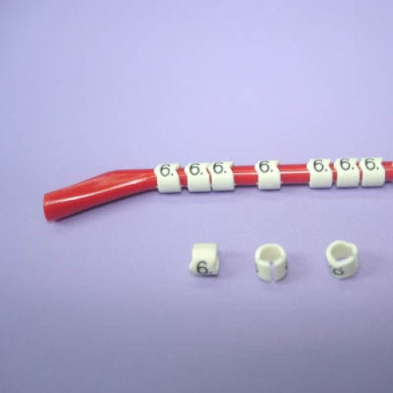 S6-6 – WIRE MARKER SNAP ON 18-16AWG RED LEGEND 6 (30 pcs/pkg)