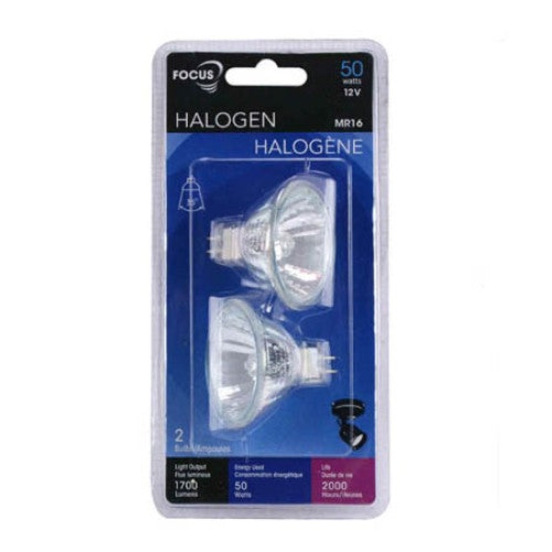 86203 – BULB 12V 50W 5MM HALOGEN MR16 CLEAR BI-PIN GU5.3 (2 pcs/pkg)