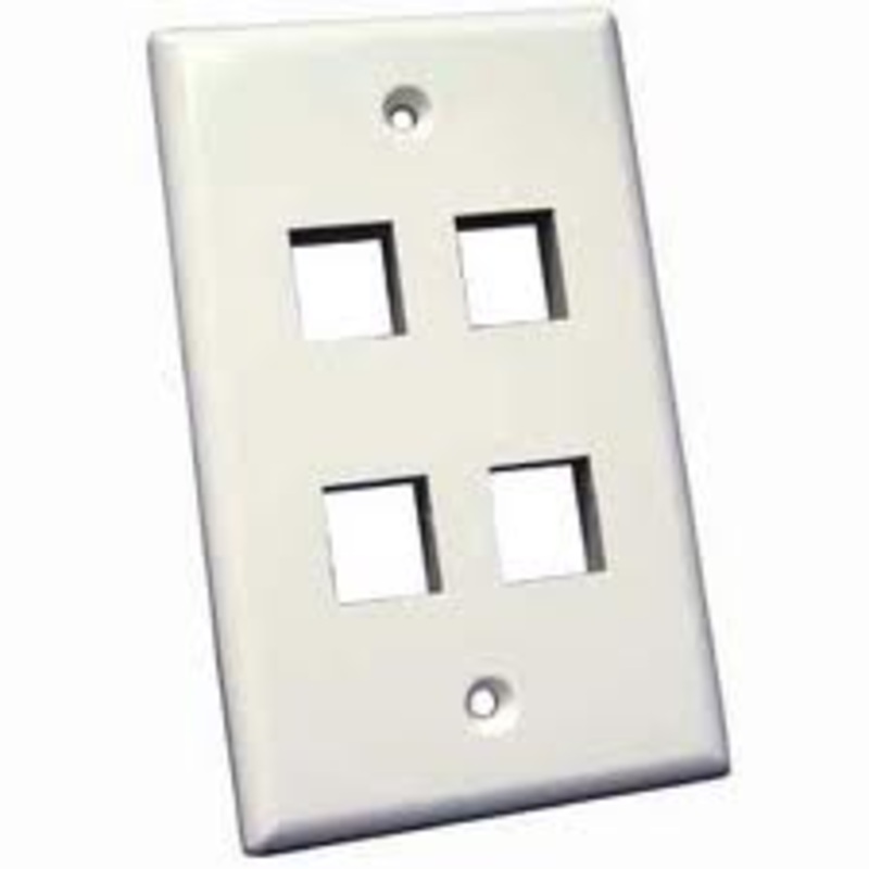 AGK-132E-10 – WALL PLATE 4PORT WHITE PLAIN  (10 pcs/pkg)