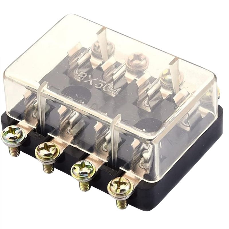 BX304 – FUSE BLOCK AUTO 4 WAY 6X32MM FOR AGC AND JSO FUSES 20A 32VDC
