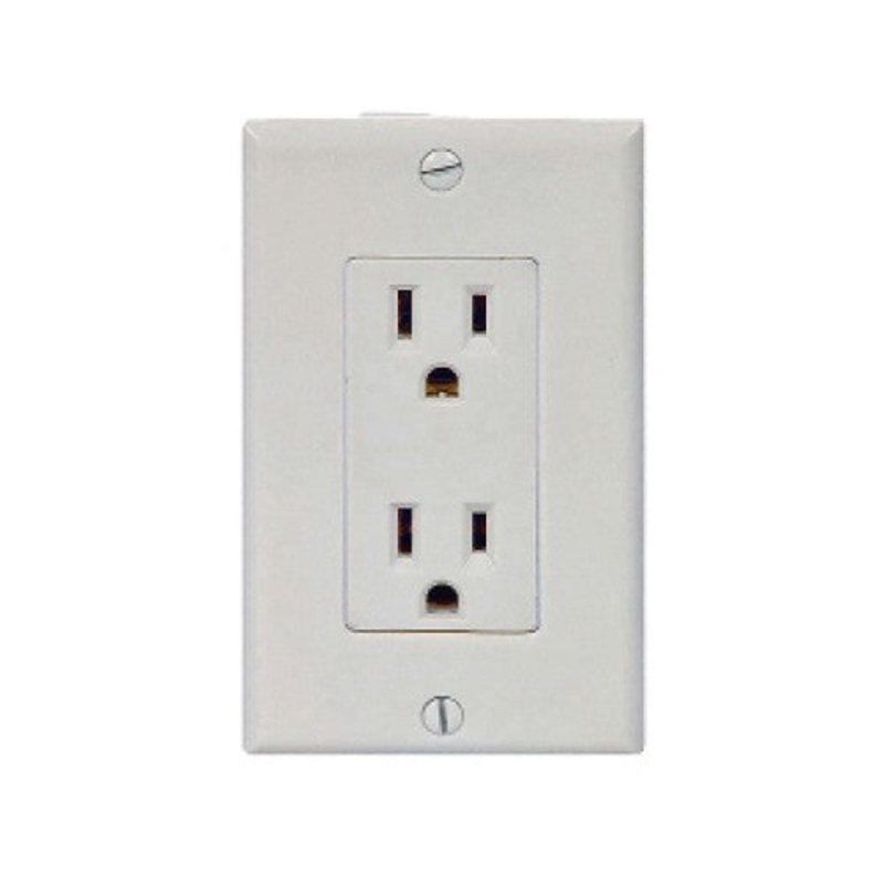 L-3208WH – ELECTRICAL RECEPTACLE 2POS 15A 125V WITH WALLPLATE DECORA WHT