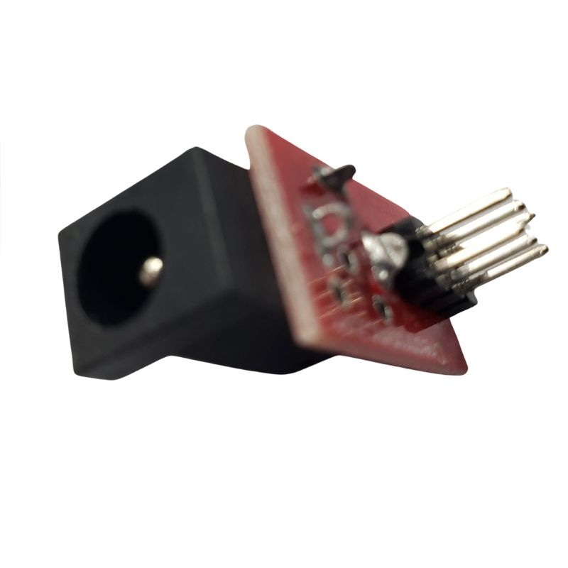 PCBAD-900021 – DC POWER JACK 2.1MM PCRA PLAS WITH BREADBOARD HEADER