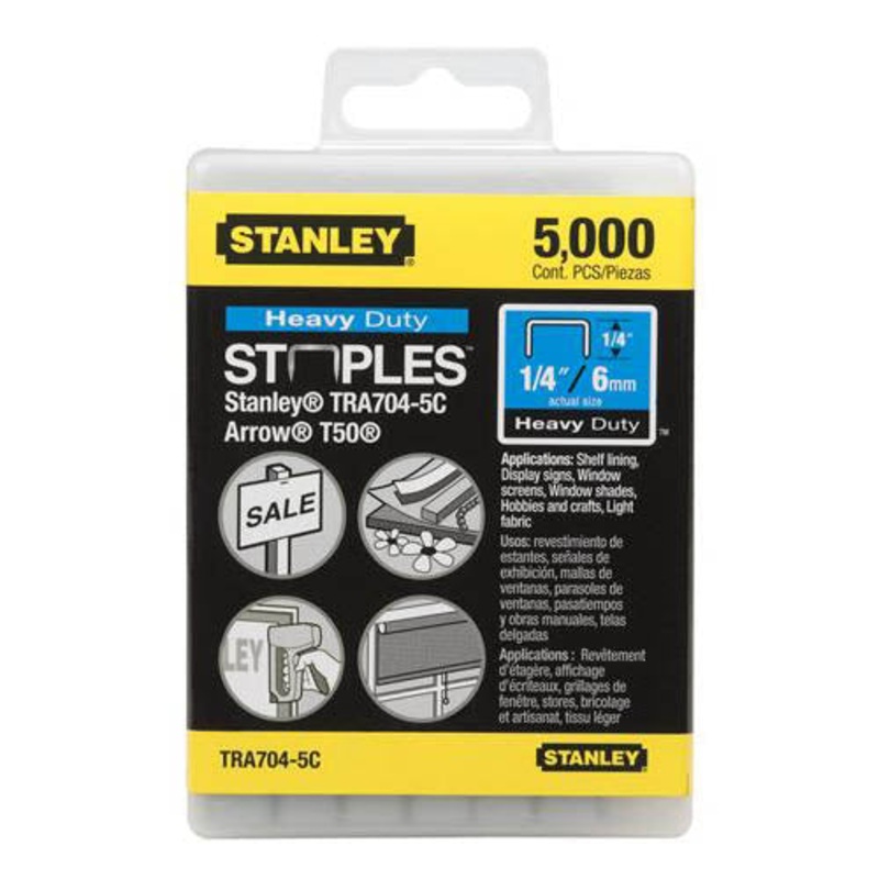 TRA704-5C – STAPLES HEAVY DUTY 6MM HEIGHT 10MM WIDTH FOR ARROW T50 STAPLER (5000 pcs/pkg)