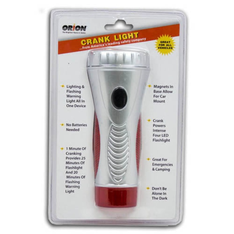 5742 – FLASHLIGHT WHITE 4LED CRANK POWERED MAGNETIC BASE