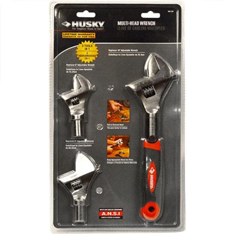 90381 – WRENCH ADJUSTABLE 10IN 8IN 6IN 1.25/1/0.75IN JAW OPENING 3IN1