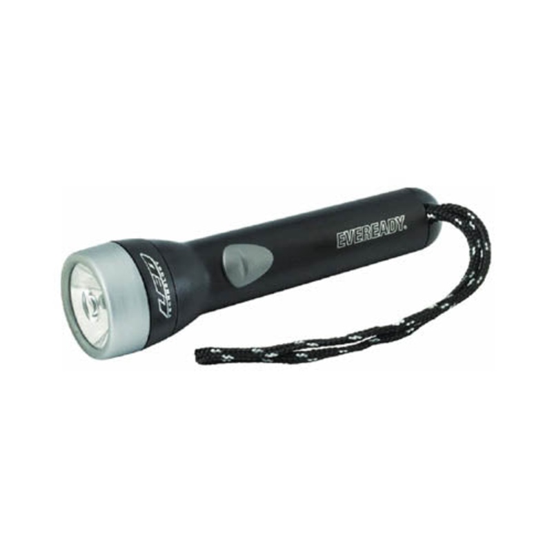 EVVL21S – FLASHLIGHT WHITE 1LED RED AND BLUE COLOUR 2XAA BATTERIES INCLUDED