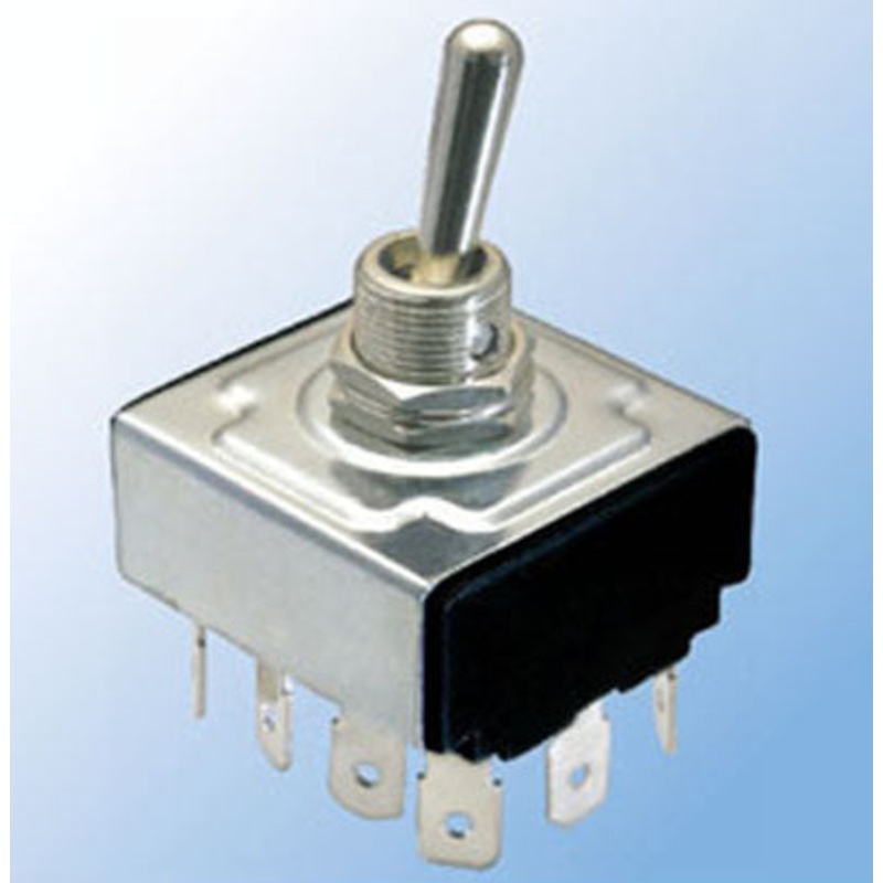 R13-44F – TOGGLE SWITCH MOM 4P2T 16A (ON)- OFF-(ON) 125VAC TH QT 12MM HOLE