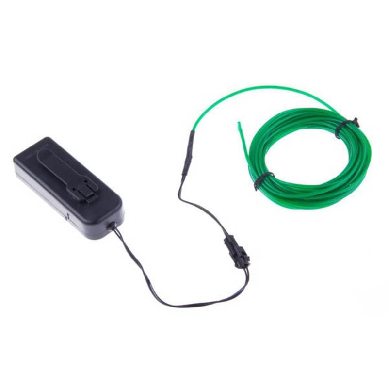 02940 – EL WIRE GREEN 2.3MM 3M WITH 3V BATTERY PACK INVERTER