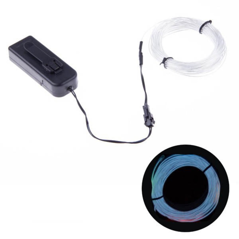 02942 – EL WIRE WHITE 2.3MM 3M WITH 3V BATTERY PACK INVERTER
