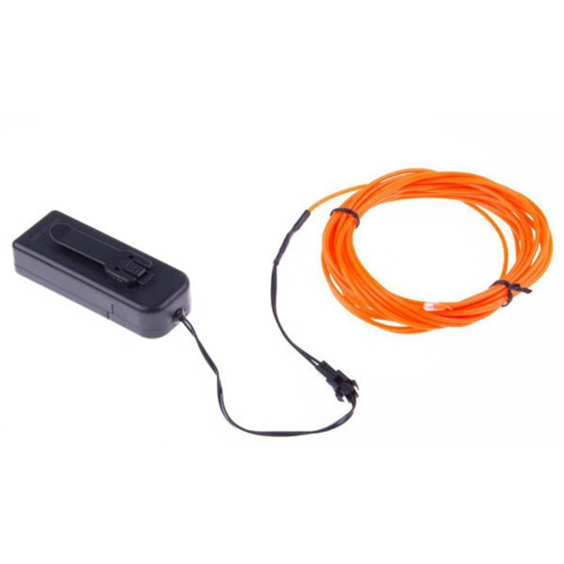 02943 – EL WIRE ORANGE 2.3MM 3M WITH 3V BATTERY PACK INVERTER
