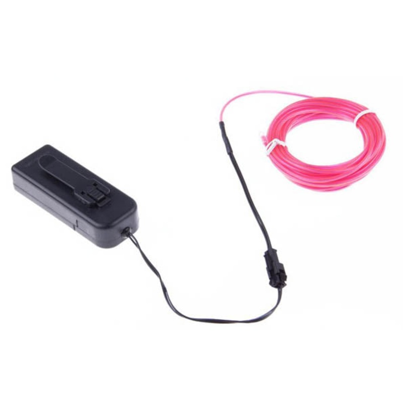 02944 – EL WIRE PINK 2.3MM 3M WITH 3V BATTERY PACK INVERTER