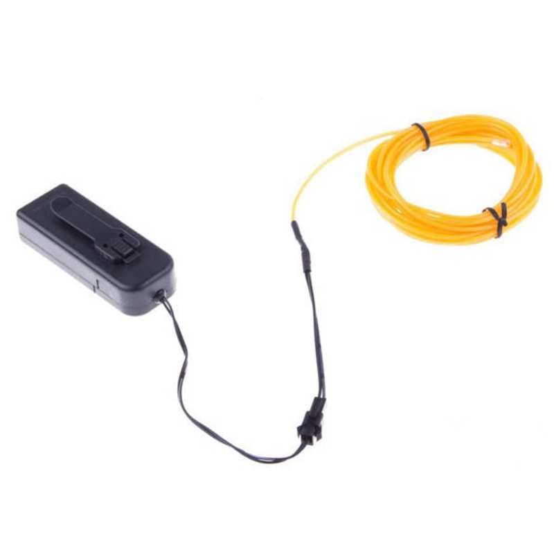 02946 – EL WIRE YELLOW 2.3MM 3M WITH 3V BATTERY PACK INVERTER