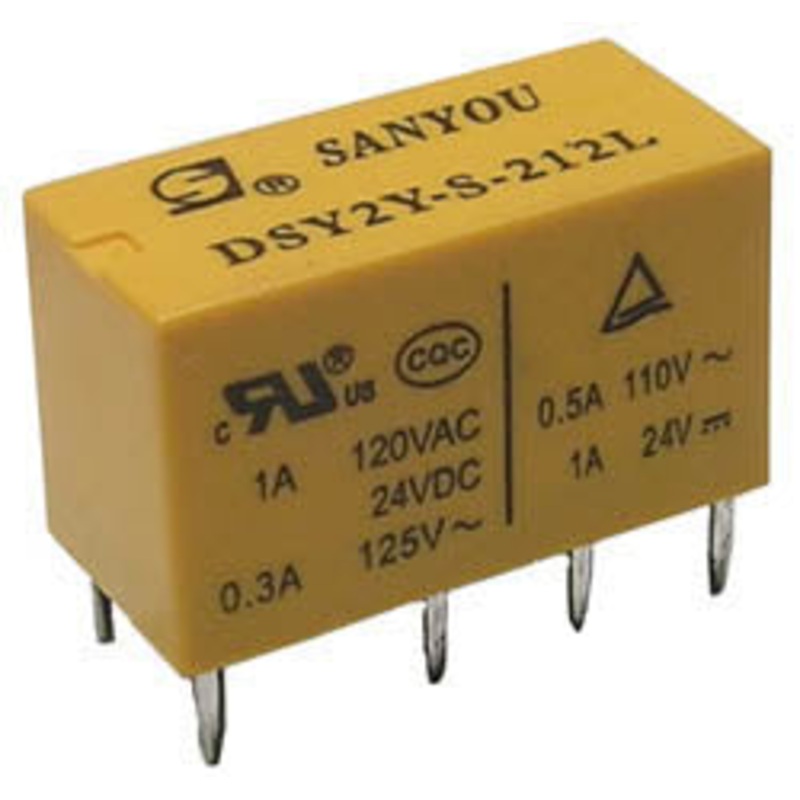 LX200B00 – RELAY DC 5V 2P2T 1A 8P PCMT 2A/220VDC 2A/250VAC