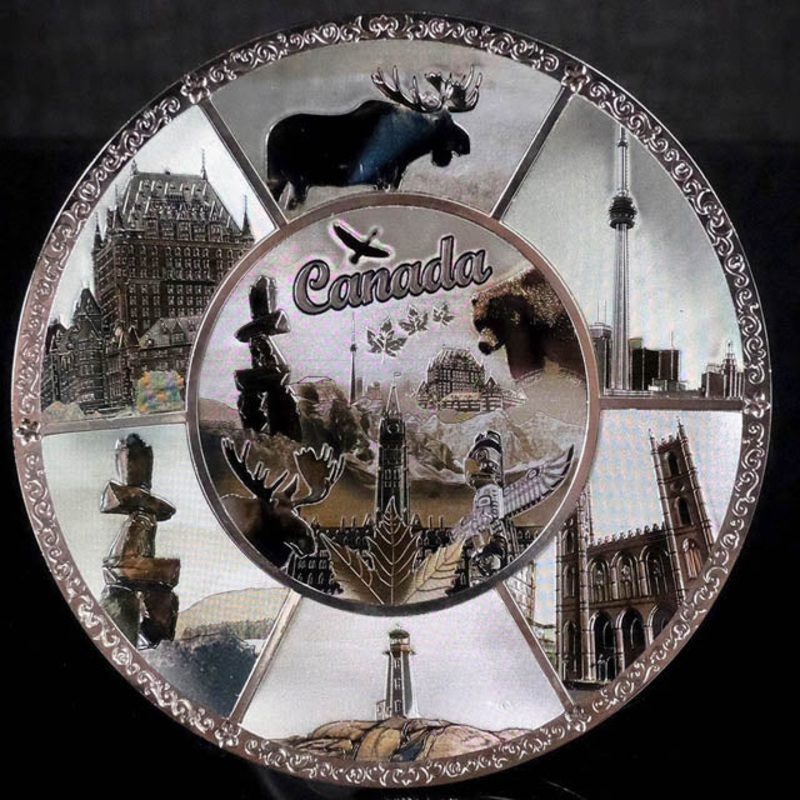 001016 – CANADA SOUVENIR TIN PLATE SCENES 6INCH
