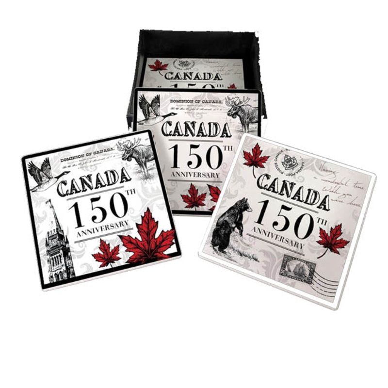 00879 – CANADA SOUVENIR COASTERS 150TH ANNIVERSARY (4 pcs/pkg)