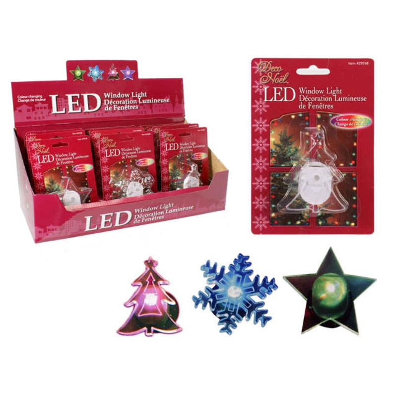 29558 – LED COLOUR CHANGING WINDOW LIGHT ASSORTED STYLES 3XLR41 BATTERIES