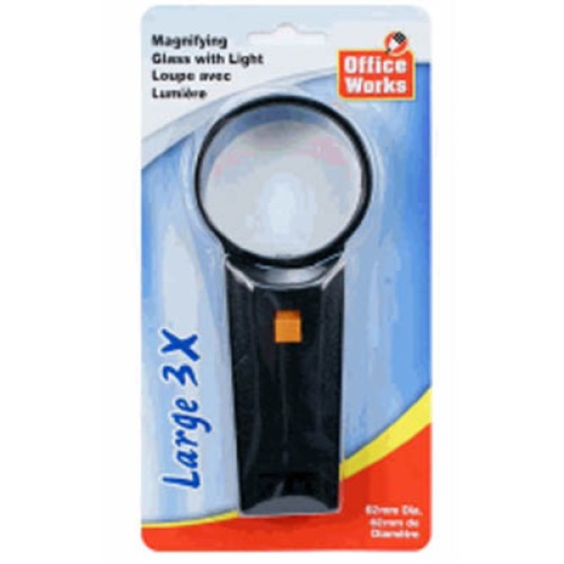 30376 – MAGNIFIER HANDHELD 3X 62MM DIA W/LIGHT USES 2AA BATT NOT INCL.